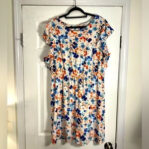 White dress with flowers XXL